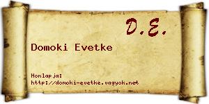 Domoki Evetke névjegykártya
